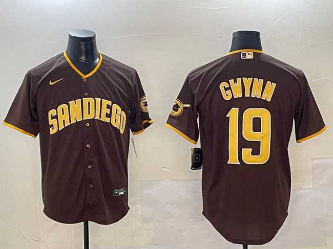 Men%27s San Diego Padres #19 Tony Gwynn Brown Cool Base Stitched Jersey->mlb womens jerseys->MLB Jersey